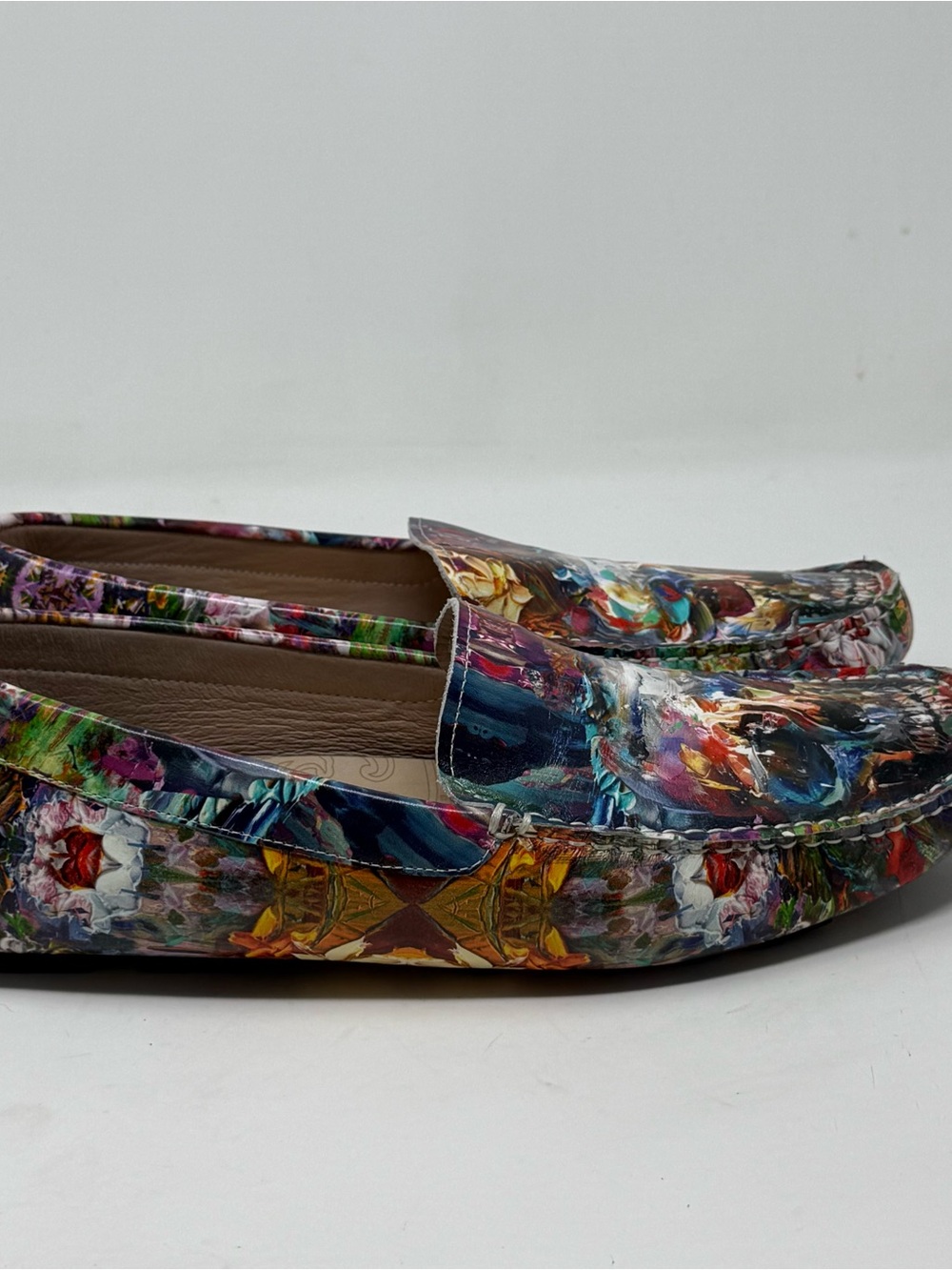 Robert Graham Brushwork Driving Loafers Shoes Mens 11 Multicolor Skulls Eclectic